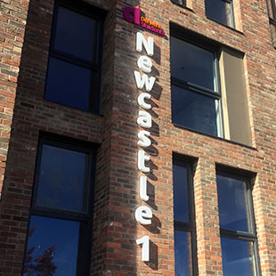 Newcastle 1 Built-up Stainless Steel letters